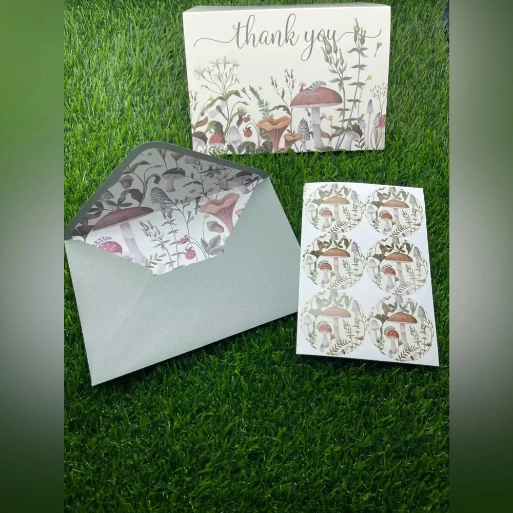 Unique Deluxe Mushroom Stationery Set in Keepsake Gift Box, New, Limited 💝 🍄
